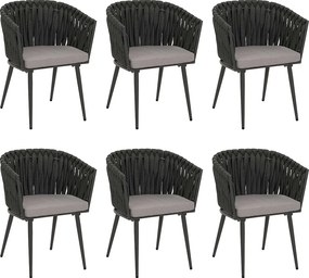 Krzesło do jadalni MCW-N38 (zestaw 6 sztuk),  antracyt poduszka jasnoszara