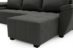 Rozkładana narożna sofa LIVARO 251x140 cm, ciemnoszara, uniwersalna