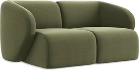 Modułowa sofa 2-osobowa - z tkaniny welwetowej - oliwkowy - LANI