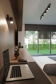 Czarny kinkiet z włącznikiem z regulacją klosza - S754 E9-C07