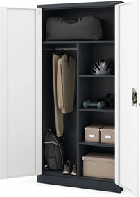 Socjalna szafa ubraniowa Dawid 90x45x185 cm, antracyt/biały