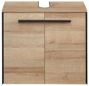 Wisząca szafka pod umywalkę w dekorze dębu w naturalnym kolorze 53x60 cm Quickset 395 – Pelipal