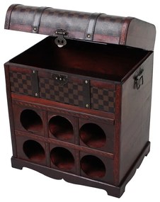 Brązowa szafka na wino liczba butelek 6, 41x48 cm – Deco Pleasure
