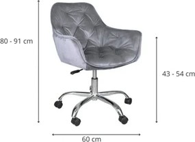 Fotel biurowy Q-190 VELVET, szary