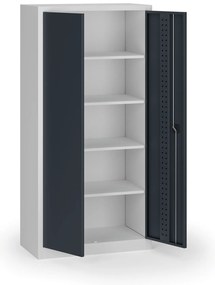 Szafa warsztatowa, 4 półki, 1950 × 950 × 500 mm, grafitowe drzwi