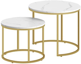 Zestaw 2 Marmurowych Stolików Kawowych W Stylu Glamour S4-P85