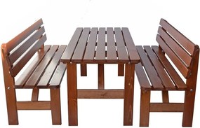 Drewniana ławka ogrodowa Viking - 150 cm, lakierowana