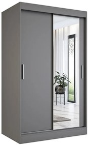Antracytowa szafa przesuwna z lustrem 120 - Massi 3X