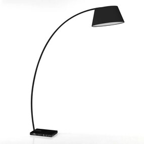 Czarna lampa stojąca z tekstylnym kloszem (wysokość 205 cm) Yet – Tomasucci