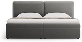 Szare łóżko boxspring ze schowkiem 180x200 cm Arendal – Cosmopolitan Design