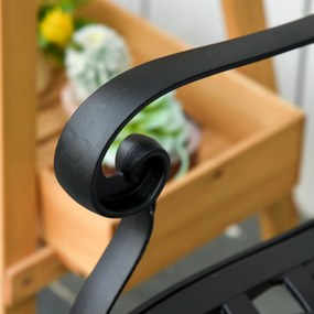 Ławka Ogrodowa Outsunny dla 2 osób z Aluminiową Ramą i Podłokietnikami – Elegancki Design w Kolorze Czarnym