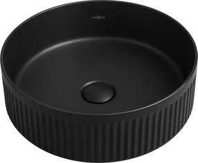Mexen Grovo umywalka nablatowa ryflowana 35 x 35 cm, czarna mat - 22303585