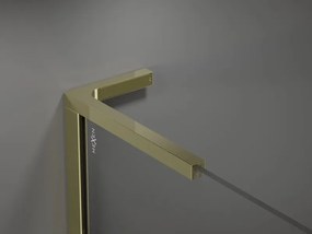 Mexen Kioto+ L ścianka prysznicowa z półką Walk-in 65 x 200 cm, transparent, złota - 800-065-123-50-00