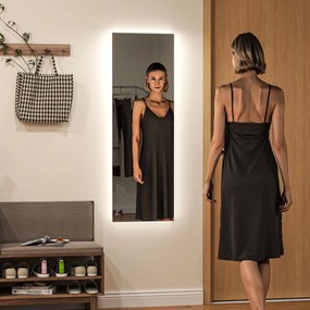 HOMCOM Lustro pełnowymiarowe LED, ściemnialne, bezramowe, z kontrolą dotykową, 40 x 120 cm