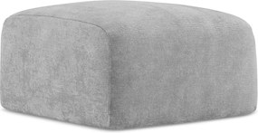 Pufa - z tkaniny szenilowej - jasny szary - LEILA