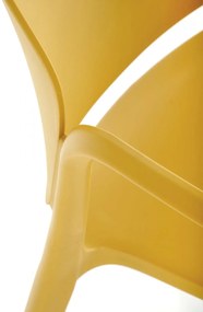 K491 krzesło plastik musztardowy z oparciem nowoczesne skandynawski