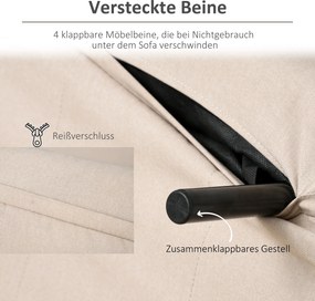 Sofa jednoosobowa rozkładana fotel z regulowanym oparciem w skandynawskim stylu do salonu | Aosom PL