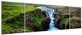 Obraz wodospadu między skałami (170x50 cm)