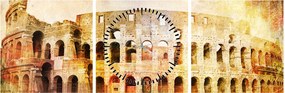 Obraz - Malarstwo cyfrowe, Koloseum, Rzym, Włochy (z zegarem) (90x30 cm)