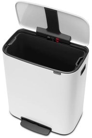 Biały stalowy kosz na śmieci z pedałem 60 l Bo – Brabantia