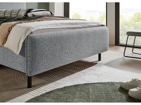 Jasnoszare tapicerowane łóżko dwuosobowe ze schowkiem ze stelażem 160x200 cm Primo – Meise Möbel