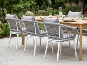 Krzesło ogrodowe aluminiowe ze sznurkowym oplotem i lekką ramą 58x66x79 cm