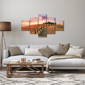 Obraz - Dom na wzgórzu, Toskania, Włochy (125x70 cm)