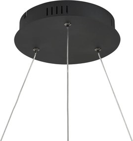Designerska lampa wisząca czarna 120 cm z LED z 3-stopniową regulacją ściemniania - Anello