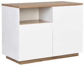 Wyspa kuchenna 2-drzwiowa z 1 wnęką z MDF-u – Naturalny i biały – CORELINA