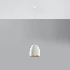 Biała lampa wisząca z ceramicznym kloszem ø 30 cm Fonsie – Nice Lamps