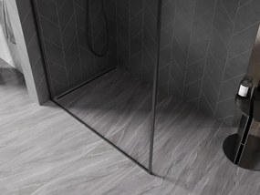 Mexen Kioto-F ścianka prysznicowa Walk-in z ramką 145 x 202 cm, transparent 8 mm, czarna - 800-145-104-70-00