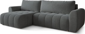 Masseno Narożnik MODARO z funkcją spania i pojemnikiem na pościel Narozniki L, Rozkładana sofa - Szary, CASTEL 93