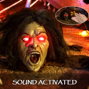Outsunny Dekoracja Halloweenowa Pełzający Zombi, Dźwięki, Światła, Zasilanie Baterią