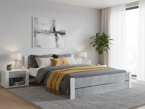 Łóżko IKAROS DOUBLE 120 x 200 cm, beton/biała Stelaż: Ze stelażem listwowym rolowanym, Materac: Materac Sommera