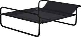 PawHut Legowisko dla psa, podniesione, pokrycie z siatki, stalowa rama, 91 x 69 x 29 cm, Czarny