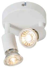 Nowoczesny reflektor biały, obrotowy, okrągły, 2-punktowy - Jeany