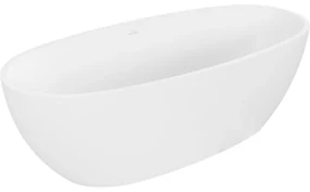 Mexen Torino wanna wolnostojąca z konglomeratu 155 x 78 cm, biała mat - 57271557800