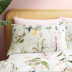 Jasnozielona bawełniana pościel dwuosobowa 200x200 cm Exotic Floral – RHS