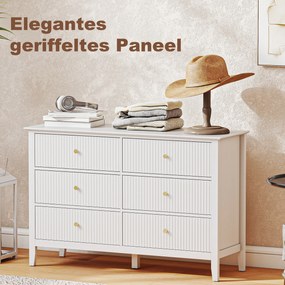 HOMCOM Komoda Sideboard z 6 szufladami Nowoczesna komoda do przechowywania do salonu sypialni przedpokoju 100 x 40 x 78 cm Biały | Aosom PL
