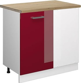 Szafka narożna czerwony połysk 86x60x81.6 r-line