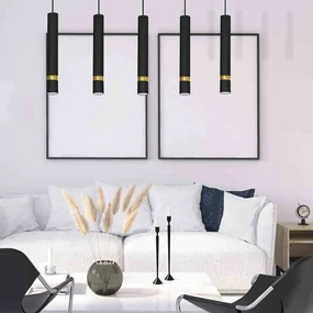 Lampa wisząca JOKER BLACK/GOLD 5xGU10 5 kloszy czarny, złoty