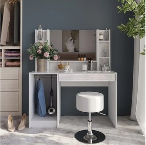 Stół toaletowy biały/biały wysoki połysk 119.8x50.1x76 sherry