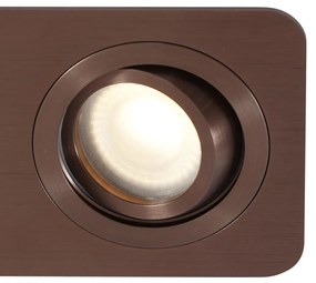 Zewnetrzna Zestaw 6 zaokrąglonych reflektorów wpuszczanych z ciemnego brązu GU10 50 mm, obrotowych i przechylanych IP44 2-źródła światła - Alberto Nowoczesny Oswietlenie zewnetrzne