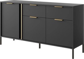 Komoda szeroka do salonu sypialni, antracyt, 153 x 39,5 x 81,4 cm