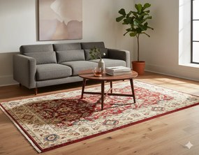 Prostokątny czerwony dywan w klasycznym stylu A8-S82