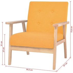 Żółty trzyczęściowy zestaw wypoczynkowy w stylu vintage - Kifi 5X