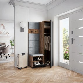 Masseno Garderoba LORI 95/181/51 cm Nowoczesna Szafa do Przedpokoju Dąb lefkas