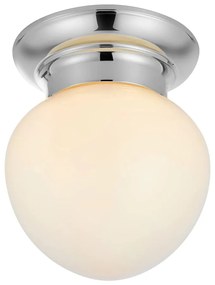 Lampa sufitowa w biało-srebrnym kolorze ze szklanym kloszem Ronda – Markslöjd