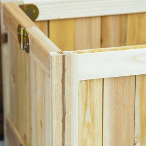 Outsunny składane łóżko podwyższone z drewna naturalnego idealne do uprawy kwiatów i warzyw w ogrodzie | Aosom PL