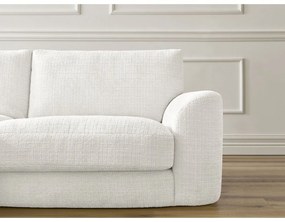 Biały narożnik z tkaniny szenilowej (lewostronny/z szezlongiem) Leonore – Bobochic Paris